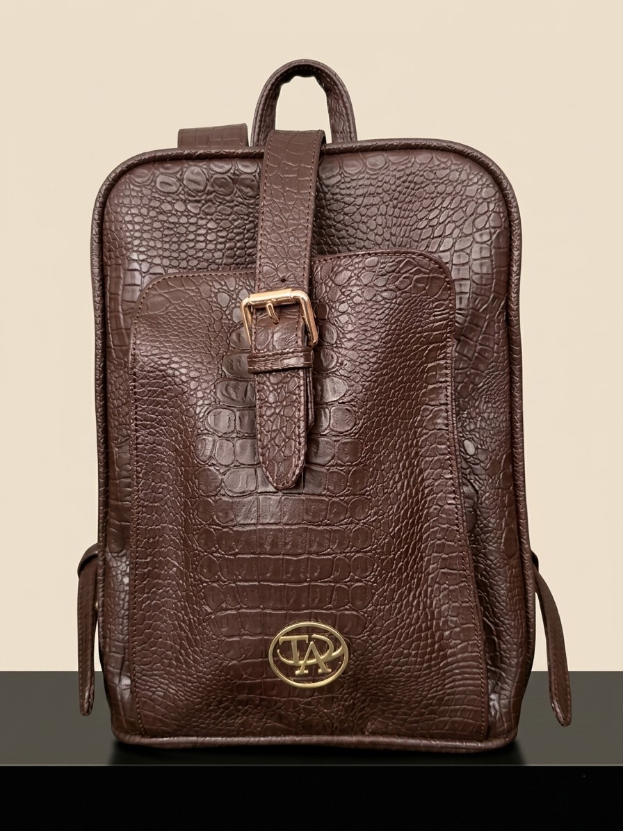 Atlas Croc Backpack — Walnut